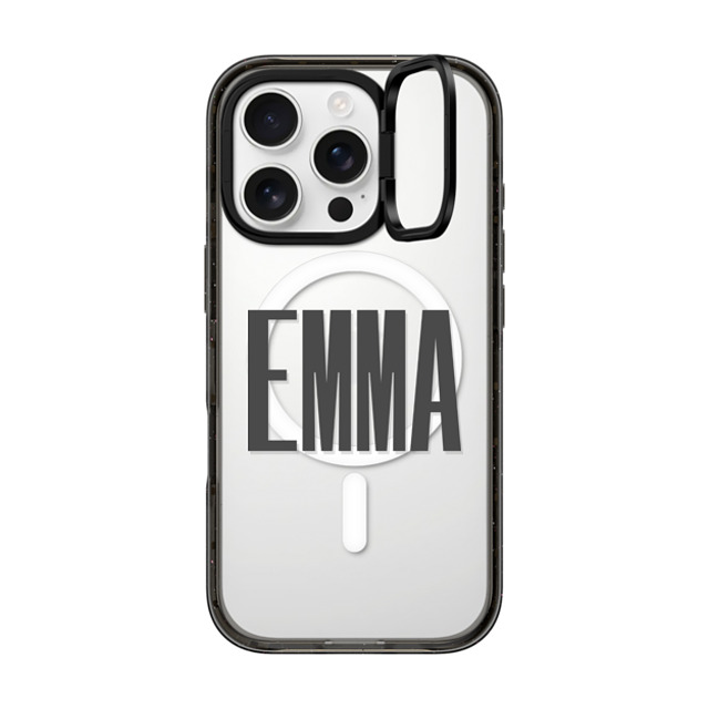 CASETiFY iPhone 16 Pro ケース ブラック インパクトリングスタンドケース MagSafe対応 Custom Case - Emma