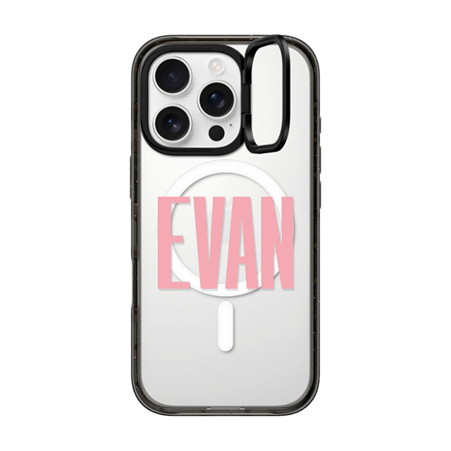 CASETiFY iPhone 16 Pro ケース ブラック インパクトリングスタンドケース MagSafe対応 Custom Case - Evan