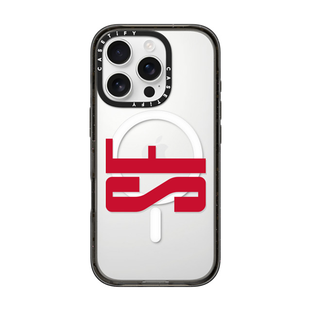 CASETiFY iPhone 16 Pro ケース ブラック インパクトケース MagSafe対応 Custom Case - sf