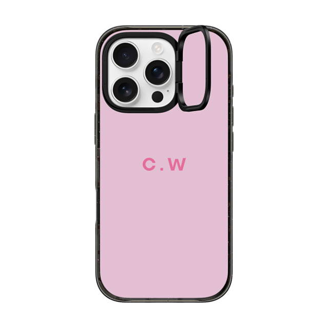 CASETiFY iPhone 16 Pro ケース ブラック インパクトリングスタンドケース MagSafe対応 Custom Case - c. w