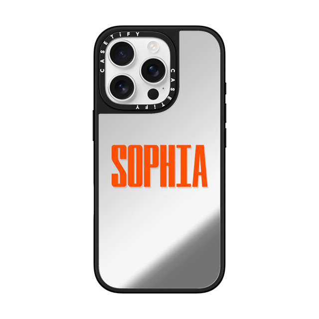 CASETiFY iPhone 16 Pro ケース Silver on Black ミラーケース MagSafe対応 Custom Case - Sophia