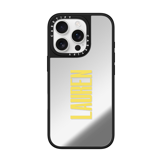 CASETiFY iPhone 16 Pro ケース Silver on Black ミラーケース MagSafe対応 Custom Case - Lauren