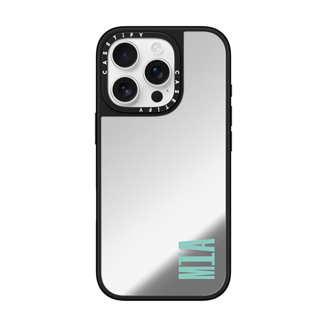 CASETiFY iPhone 16 Pro ケース Silver on Black ミラーケース MagSafe対応 Custom Case - Mia