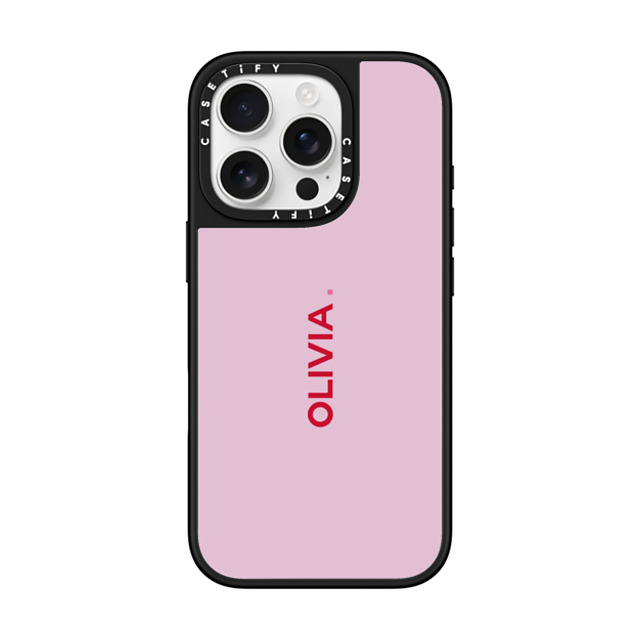 CASETiFY iPhone 16 Pro ケース Silver on Black ミラーケース MagSafe対応 Custom Case - Olivia.