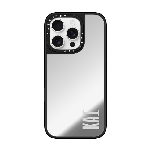 CASETiFY iPhone 16 Pro ケース Silver on Black ミラーケース MagSafe対応 Custom Case - Kai