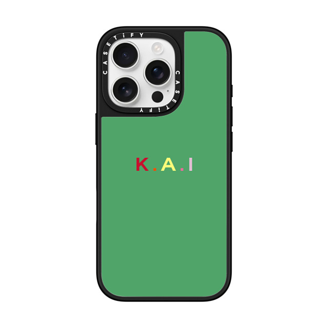 CASETiFY iPhone 16 Pro ケース Silver on Black ミラーケース MagSafe対応 Custom Case - k. a.i