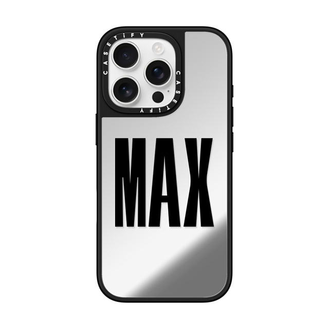 CASETiFY iPhone 16 Pro ケース Silver on Black ミラーケース MagSafe対応 Custom Case - Max