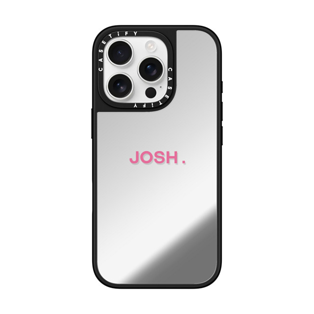 CASETiFY iPhone 16 Pro ケース Silver on Black ミラーケース MagSafe対応 Custom Case - Josh.