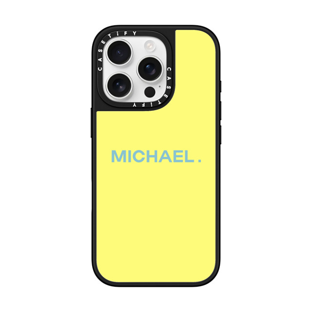 CASETiFY iPhone 16 Pro ケース Silver on Black ミラーケース MagSafe対応 Custom Case - Michael.