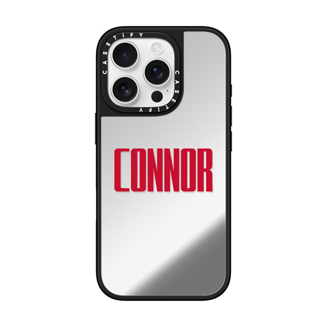 CASETiFY iPhone 16 Pro ケース Silver on Black ミラーケース MagSafe対応 Custom Case - Connor