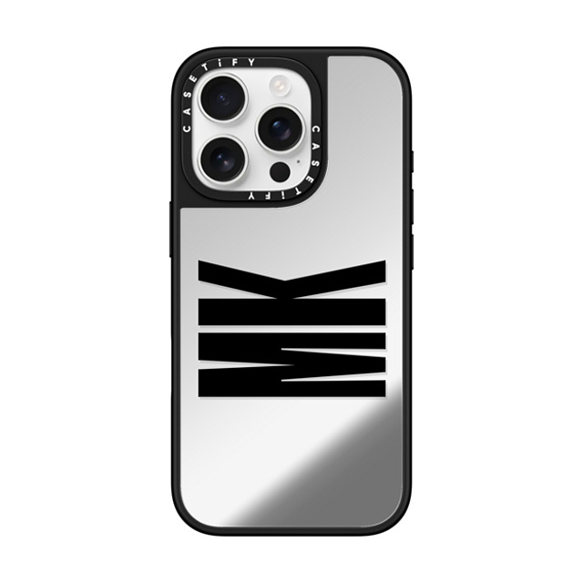 CASETiFY iPhone 16 Pro ケース Silver on Black ミラーケース MagSafe対応 Custom Case - mk