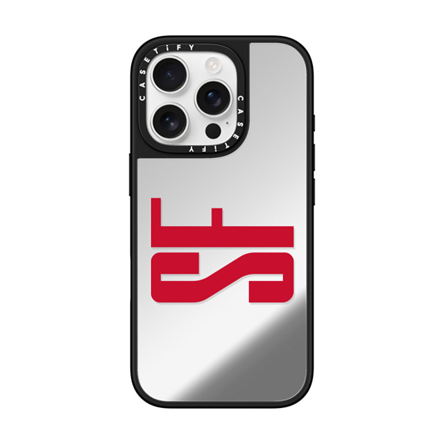 CASETiFY iPhone 16 Pro ケース Silver on Black ミラーケース MagSafe対応 Custom Case - sf