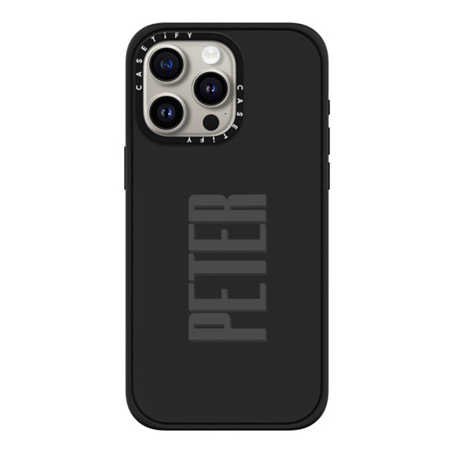 CASETiFY iPhone 15 Pro Max ケース マットブラック インパクトケース MagSafe対応 Custom Case - Peter