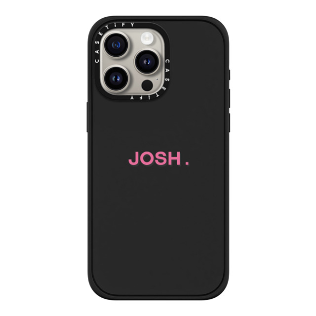 CASETiFY iPhone 15 Pro Max ケース マットブラック インパクトケース MagSafe対応 Custom Case - Josh.