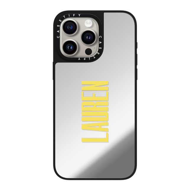 CASETiFY iPhone 15 Pro Max ケース Silver on Black ミラーケース MagSafe対応 Custom Case - Lauren