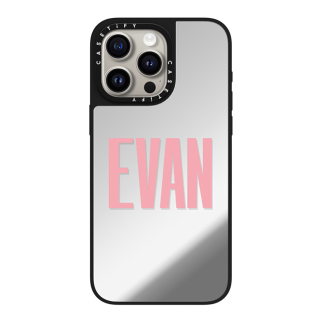 CASETiFY iPhone 15 Pro Max ケース Silver on Black ミラーケース MagSafe対応 Custom Case - Evan