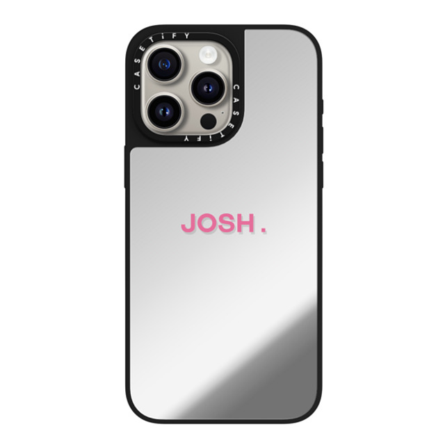 CASETiFY iPhone 15 Pro Max ケース Silver on Black ミラーケース MagSafe対応 Custom Case - Josh.