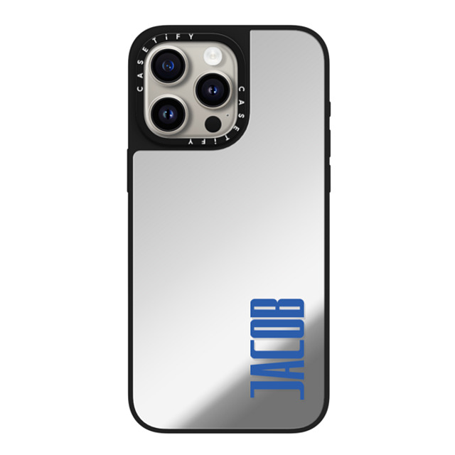 CASETiFY iPhone 15 Pro Max ケース Silver on Black ミラーケース MagSafe対応 Custom Case - Jacob