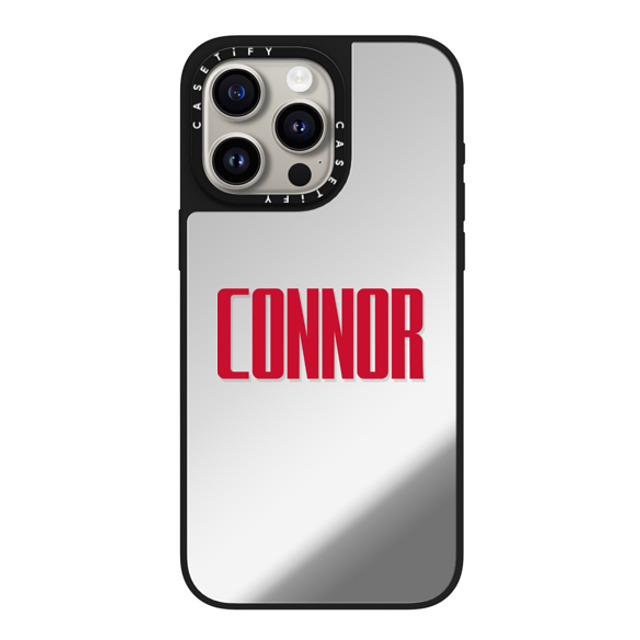 CASETiFY iPhone 15 Pro Max ケース Silver on Black ミラーケース MagSafe対応 Custom Case - Connor