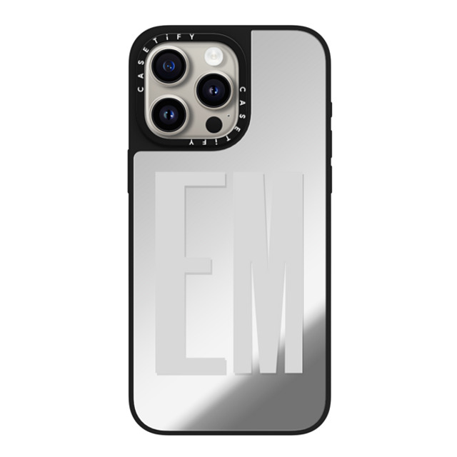 CASETiFY iPhone 15 Pro Max ケース Silver on Black ミラーケース MagSafe対応 Custom Case - em