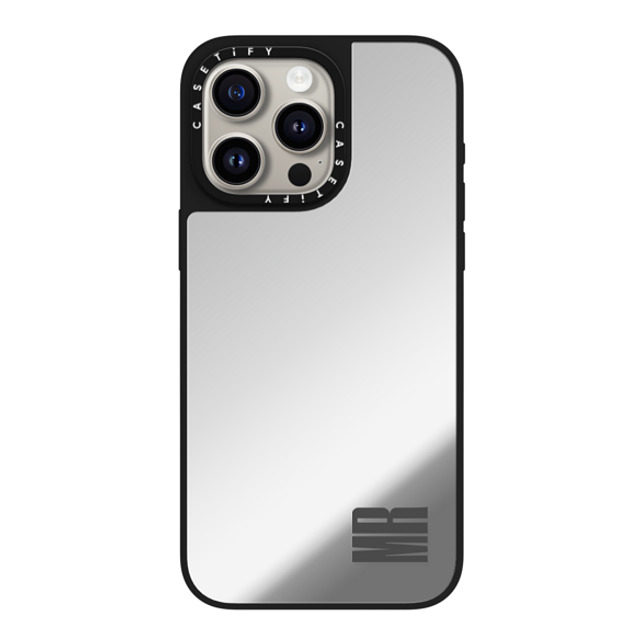 CASETiFY iPhone 15 Pro Max ケース Silver on Black ミラーケース MagSafe対応 Custom Case - mr