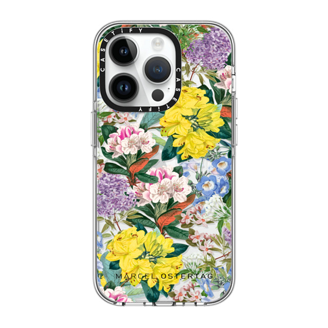 Marcel Ostertag x CASETiFY iPhone 14 Pro ケース クリア クリア ケース MagSafe対応 Tropical Flowers