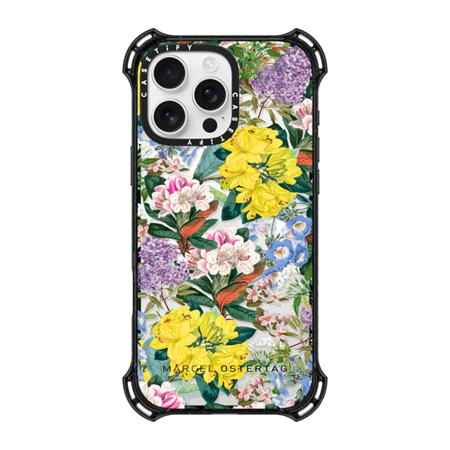 Marcel Ostertag x CASETiFY iPhone 16 Pro Max Case Black バウンスケース Tropical Flowers