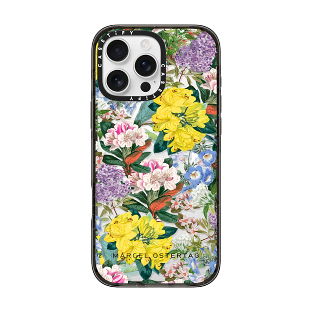 Marcel Ostertag x CASETiFY iPhone 16 Pro Max ケース ブラック インパクトケース MagSafe対応 Tropical Flowers