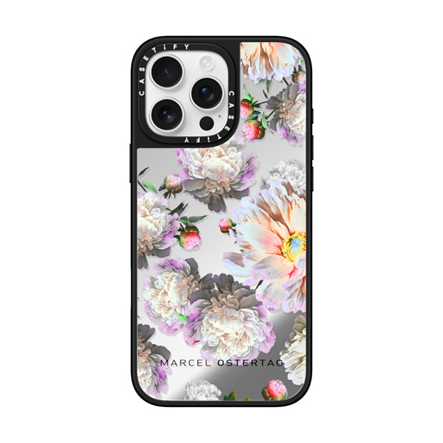 Marcel Ostertag x CASETiFY iPhone 16 Pro Max ケース Silver on Black ミラーケース MagSafe対応 Flower Bomb Pastelle Father's Day Marcel Ostertag x CASETiFY iPhone 16 Pro Max ケース Silver on Black ミラーケース MagSafe対応 Flower Bomb Pastelle Father's Day