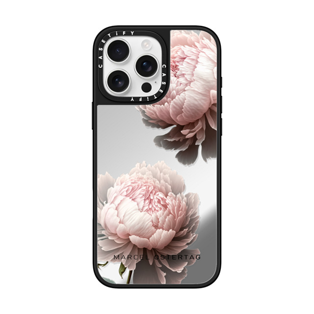 Marcel Ostertag x CASETiFY iPhone 16 Pro Max Case Silver on Black ミラーケース MagSafe対応 Peony Maxi Back to School Marcel Ostertag x CASETiFY iPhone 16 Pro Max Case Silver on Black ミラーケース MagSafe対応 Peony Maxi Back to School