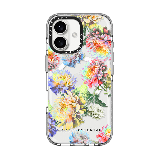 Marcel Ostertag x CASETiFY iPhone 16 Case Clear Clear Case MagSafe Compatible Flower Bomb Colorful Father's Day Marcel Ostertag x CASETiFY iPhone 16 Case Clear Clear Case MagSafe Compatible Flower Bomb Colorful Father's Day