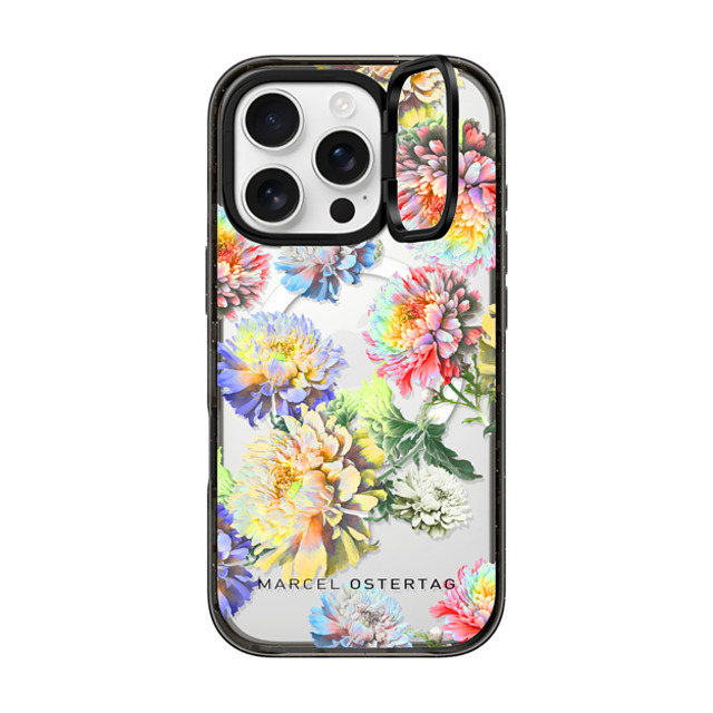 Marcel Ostertag x CASETiFY iPhone 16 Pro ケース ブラック インパクトリングスタンドケース MagSafe対応 Flower Bomb Colorful Father's Day Marcel Ostertag x CASETiFY iPhone 16 Pro ケース ブラック インパクトリングスタンドケース MagSafe対応 Flower Bomb Colorful Father's Day