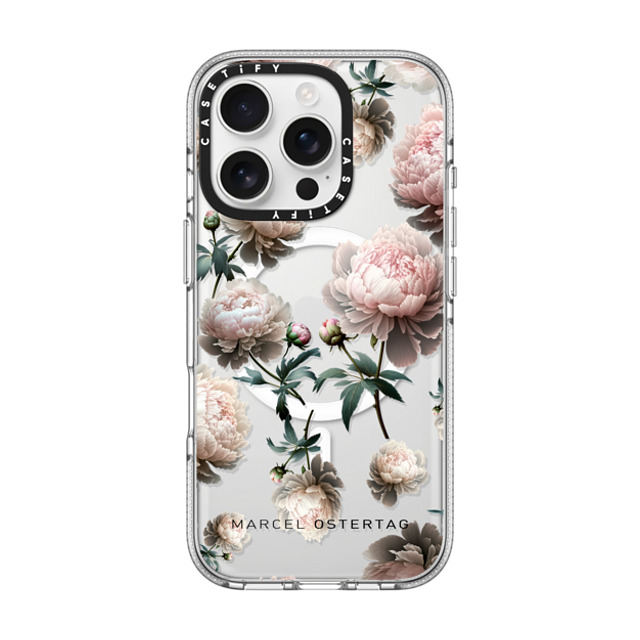 Marcel Ostertag x CASETiFY iPhone 16 Pro Case Clear Clear Case MagSafe Compatible Peony Mini Mother's Day Marcel Ostertag x CASETiFY iPhone 16 Pro Case Clear Clear Case MagSafe Compatible Peony Mini Mother's Day