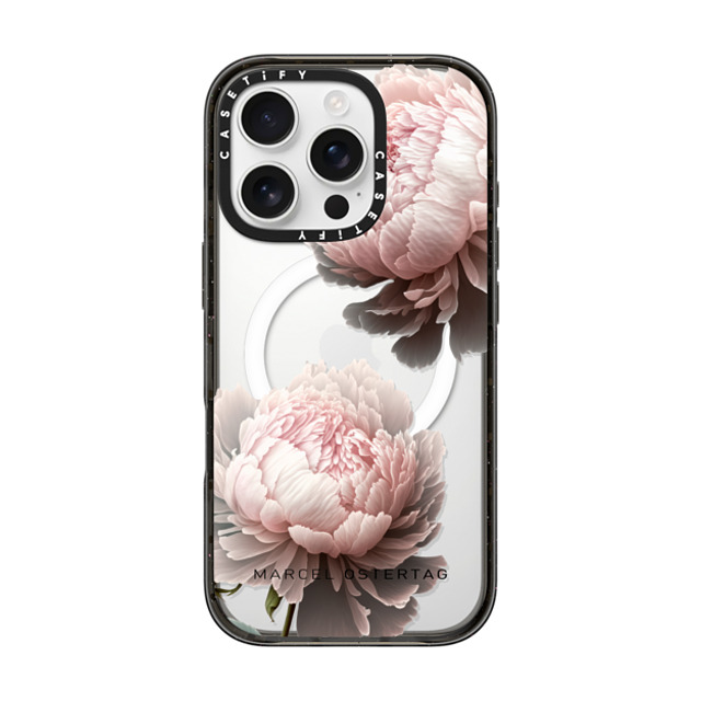 Marcel Ostertag x CASETiFY iPhone 16 Pro Case Black Impact Case MagSafe Compatible Peony Maxi Back to School Marcel Ostertag x CASETiFY iPhone 16 Pro Case Black Impact Case MagSafe Compatible Peony Maxi Back to School
