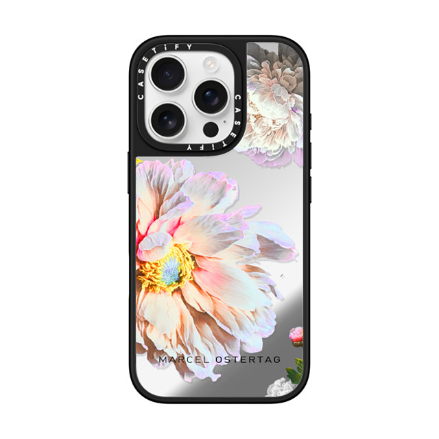 Marcel Ostertag x CASETiFY iPhone 16 Pro Case Silver on Black ミラーケース MagSafe対応 Flower Bomb Maxi Mother's Day Marcel Ostertag x CASETiFY iPhone 16 Pro Case Silver on Black ミラーケース MagSafe対応 Flower Bomb Maxi Mother's Day