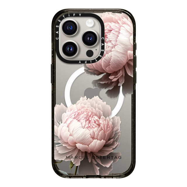 Marcel Ostertag x CASETiFY iPhone 15 Pro Case Black Impact Case MagSafe Compatible Peony Maxi Mother's Day Marcel Ostertag x CASETiFY iPhone 15 Pro Case Black Impact Case MagSafe Compatible Peony Maxi Mother's Day