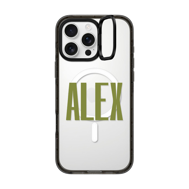 CASETiFY iPhone 16 Pro Max ケース ブラック インパクトリングスタンドケース MagSafe対応 Custom Case - Alex