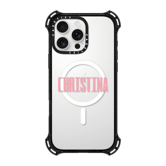 CASETiFY iPhone 16 Pro Max ケース ブラック バウンスケース Custom Case - Christina