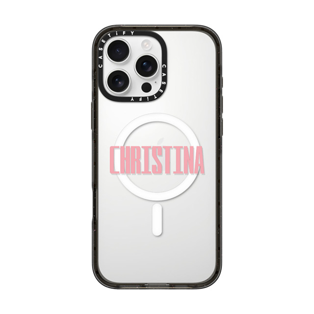 CASETiFY iPhone 16 Pro Max ケース ブラック インパクトケース MagSafe対応 Custom Case - Christina