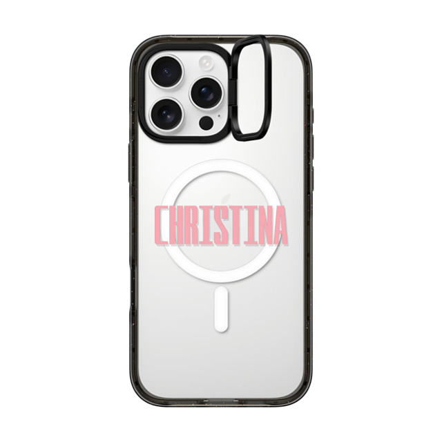 CASETiFY iPhone 16 Pro Max ケース ブラック インパクトリングスタンドケース MagSafe対応 Custom Case - Christina