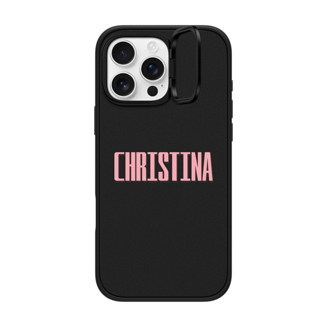 CASETiFY iPhone 16 Pro Max ケース マットブラック インパクトリングスタンドケース MagSafe対応 Custom Case - Christina