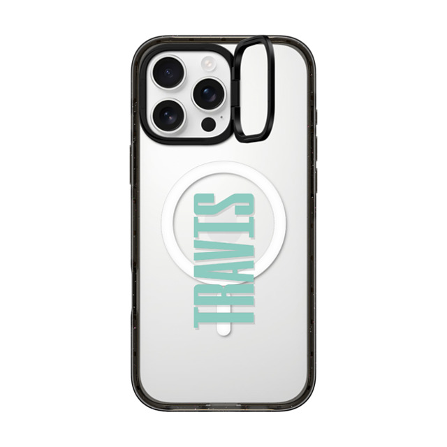 CASETiFY iPhone 16 Pro Max ケース ブラック インパクトリングスタンドケース MagSafe対応 Custom Case - Travis