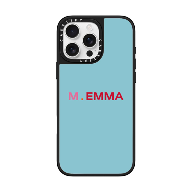 CASETiFY iPhone 16 Pro Max ケース Silver on Black ミラーケース MagSafe対応 Custom Case - M. Emma