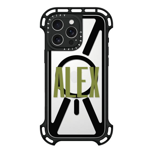 CASETiFY iPhone 16 Pro Max ケース ブラック ウルトラ バウンスケース MagSafe対応 Custom Case - Alex