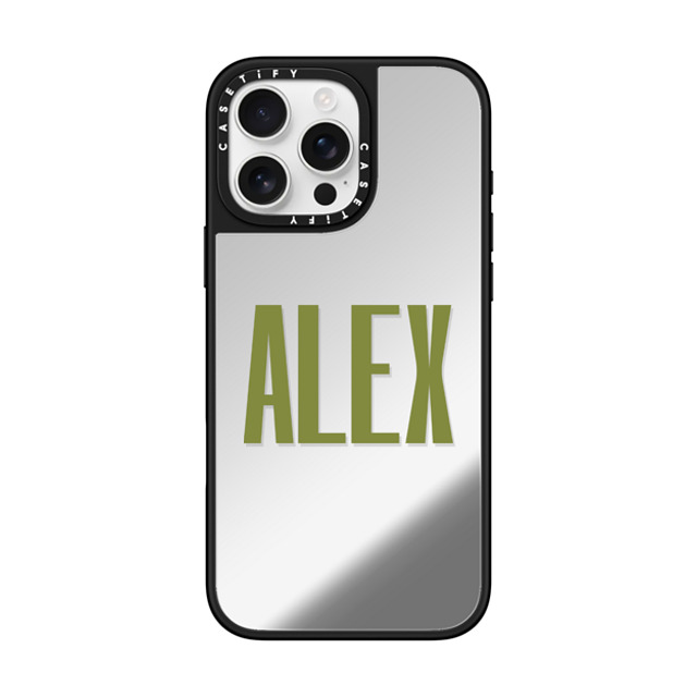 CASETiFY iPhone 16 Pro Max ケース Silver on Black ミラーケース MagSafe対応 Custom Case - Alex