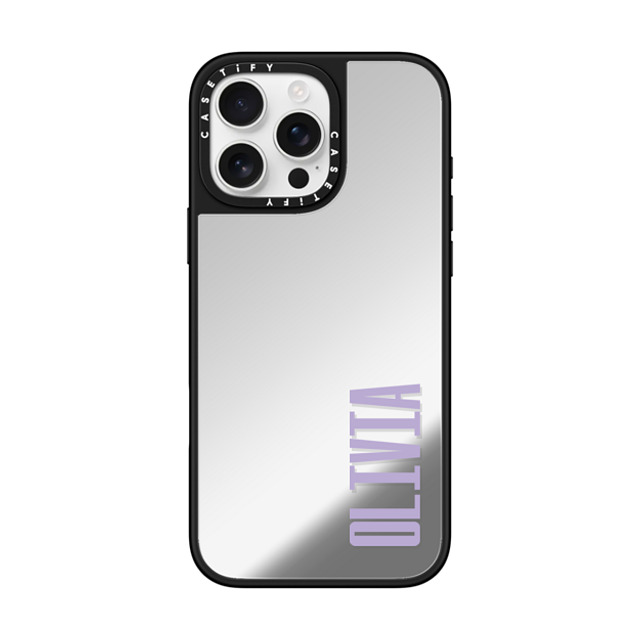 CASETiFY iPhone 16 Pro Max ケース Silver on Black ミラーケース MagSafe対応 Custom Case - Olivia