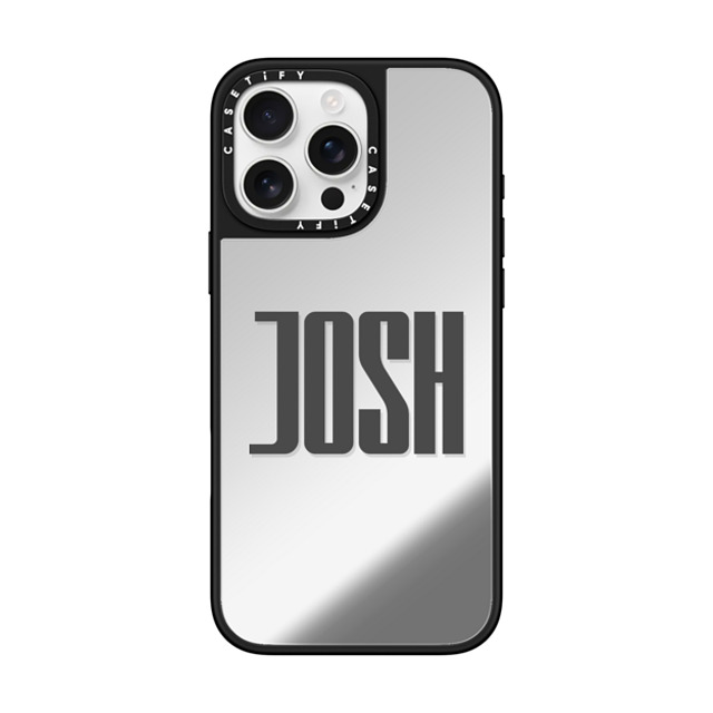 CASETiFY iPhone 16 Pro Max ケース Silver on Black ミラーケース MagSafe対応 Custom Case - Josh