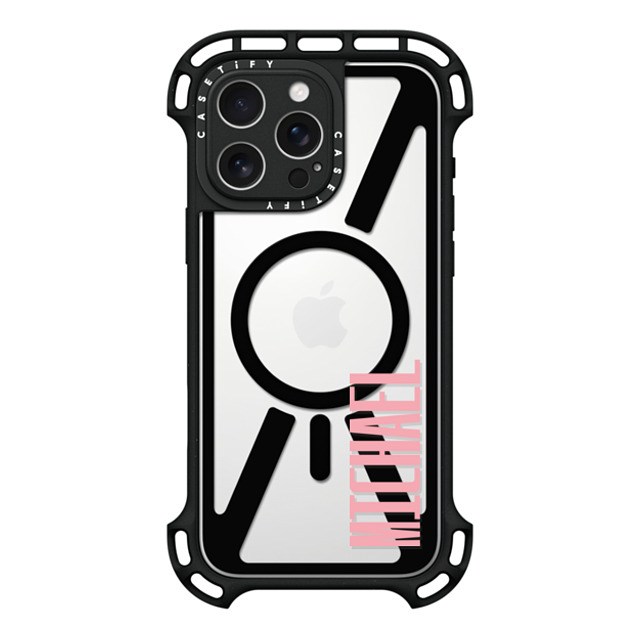 CASETiFY iPhone 16 Pro Max ケース ブラック ウルトラ バウンスケース MagSafe対応 Custom Case - Michael