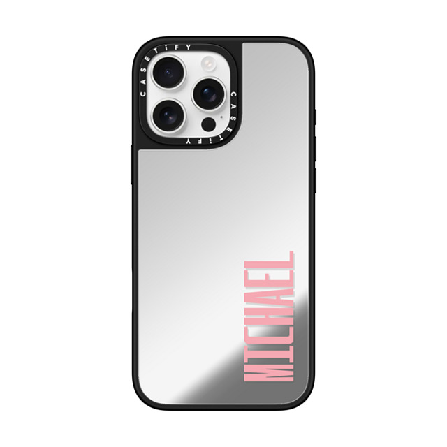 CASETiFY iPhone 16 Pro Max ケース Silver on Black ミラーケース MagSafe対応 Custom Case - Michael