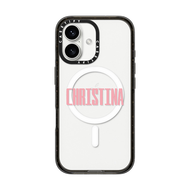 CASETiFY iPhone 16 ケース ブラック インパクトケース MagSafe対応 Custom Case - Christina